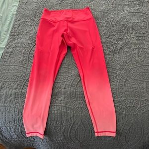 RARE Lululemon Wunder Under High Rise Tight Pink Ombre Leggings 10